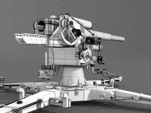 canion flak 18 88mm 3D Model