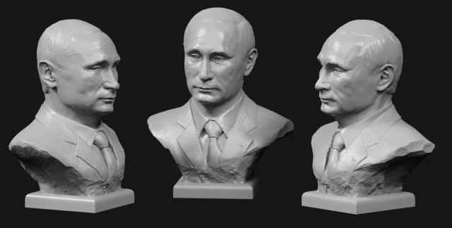 putin v bust 2 3D Модель .c4d .max .obj .3ds .fbx .stl .blend