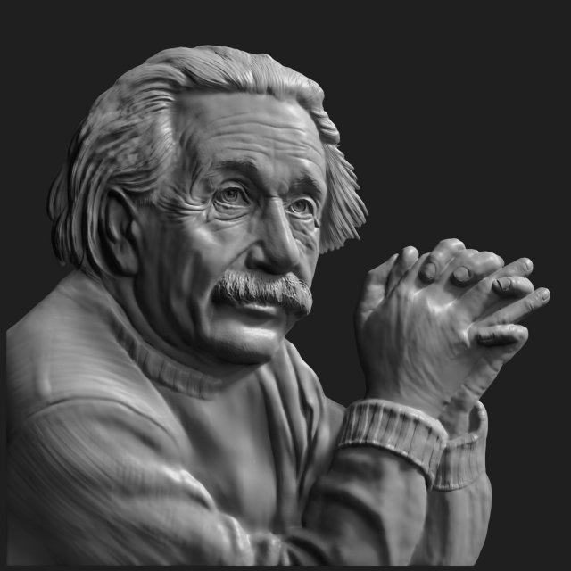 albert einstein relief 1 Model 3D .c4d .max .obj .3ds .fbx .stl .blend 