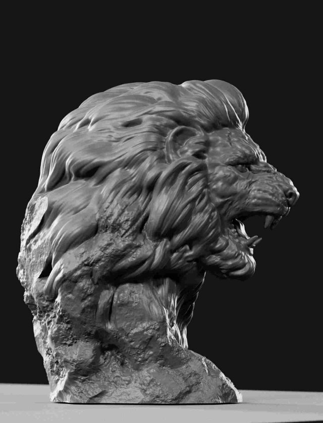 lion face Modello 3D .c4d .max .obj .3ds .fbx .stl .blend 