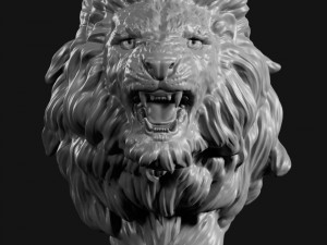 lion head face 3D मॉडल
