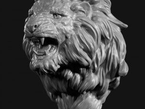 lion head face 3D मॉडल