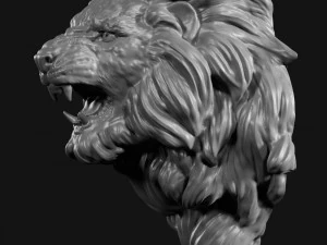 lion head face 3D Model