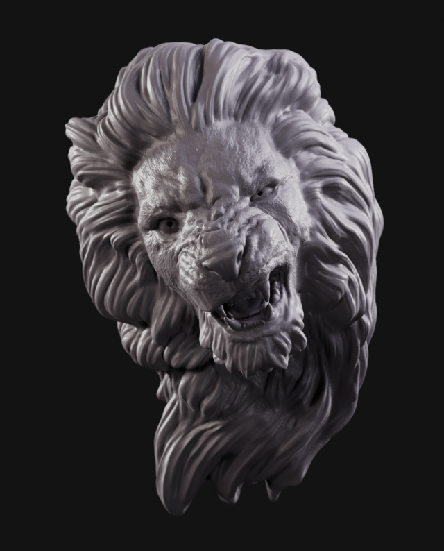 Download lion head 2 3D Model