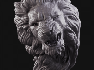 lion head 2 Model Cetak 3D