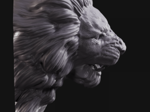 lion head 2 Model Cetak 3D
