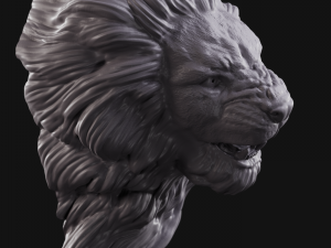 lion head 2 Model Cetak 3D