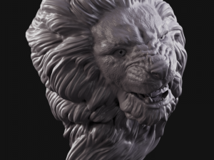 lion head 2 Model Cetak 3D