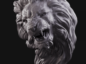 lion head 2 Model Cetak 3D