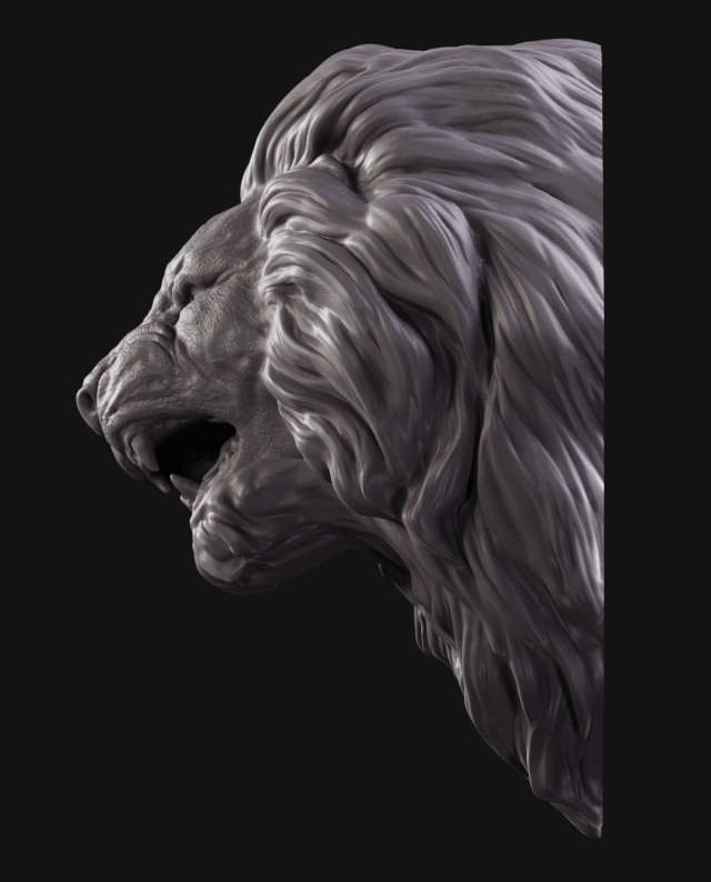 Download lion head 2 3D Model