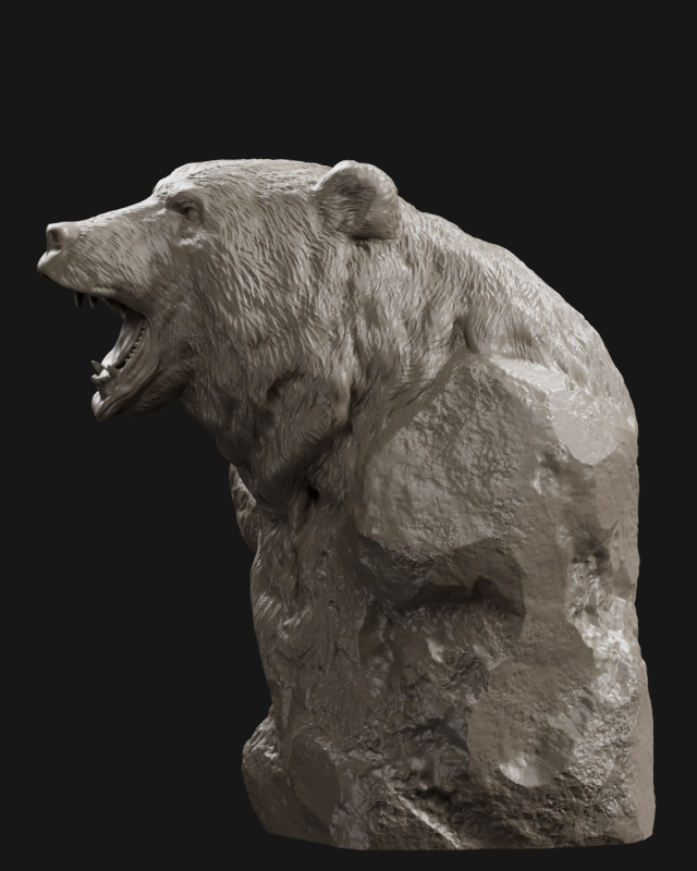 bear grin bust 3d print model 3D Print Model .c4d .max .obj .3ds .fbx .stl .blend 