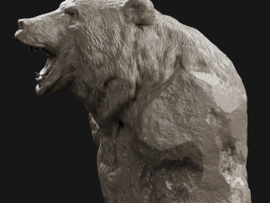 bear grin bust 3d print model 3D Print Model