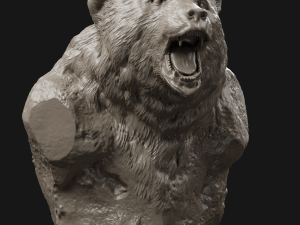 bear grin bust 3d print model 3D Print Model