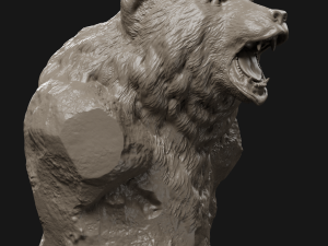 bear grin bust 3d print model 3D Print Model