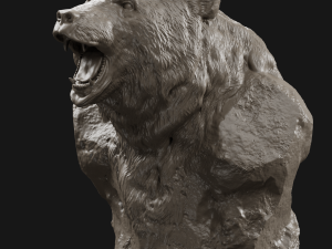 bear grin bust 3d print model 3D Print Model