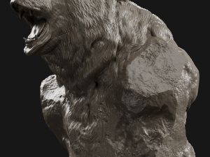 bear grin bust 3d print model 3D Print Model