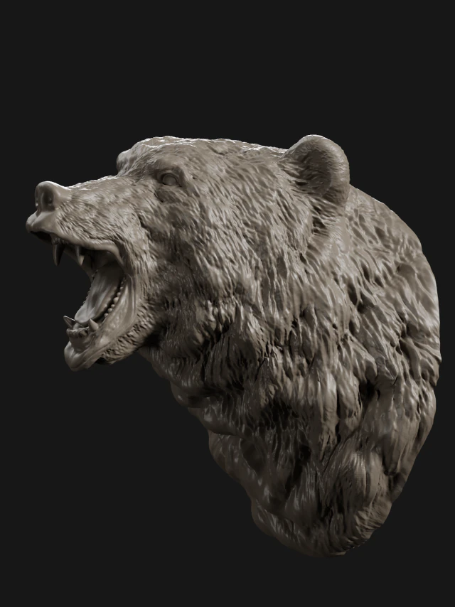 bear head grin 3d print model 3D Print Model .c4d .max .obj .3ds .fbx .stl .blend 