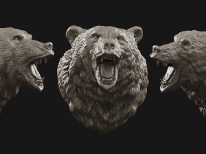 bear head grin 3d print model Modelo de Impressão 3D