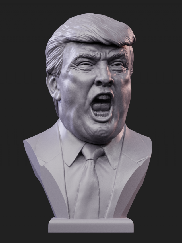 angry trump 3D Baskı Modeli .c4d .max .obj .3ds .fbx .stl .blend 