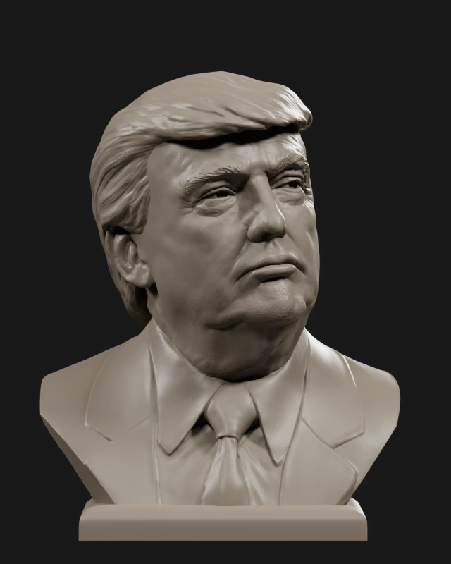donald trump bust 4 3D Print Model .c4d .max .obj .3ds .fbx .stl .blend 
