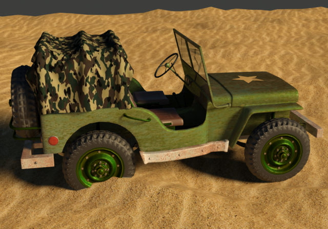 military jeep Model 3D .c4d .max .obj .3ds .fbx .stl .blend 