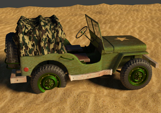 military jeep 3D Model .c4d .max .obj .3ds .fbx .stl .blend 