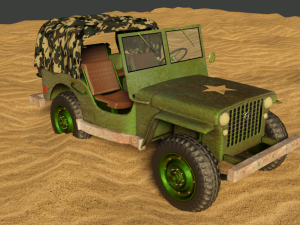 military jeep Model 3D