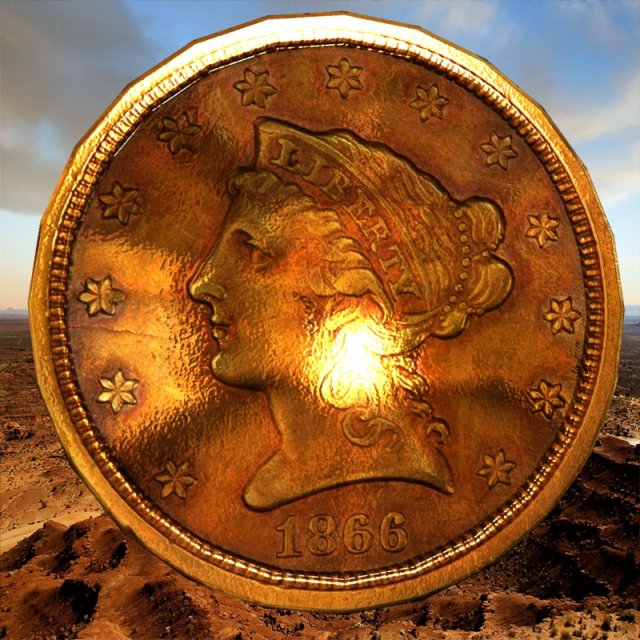 old american coin Modelo 3D .c4d .max .obj .3ds .fbx .stl .blend 