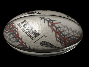 rugby ball 3-all black 3D 모델