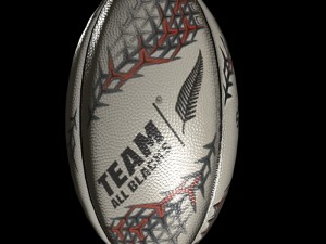 rugby ball 3-all black 3D 모델