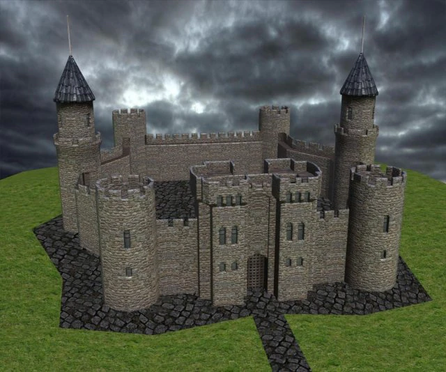 medieval castle 3D Model .c4d .max .obj .3ds .fbx .stl .blend 