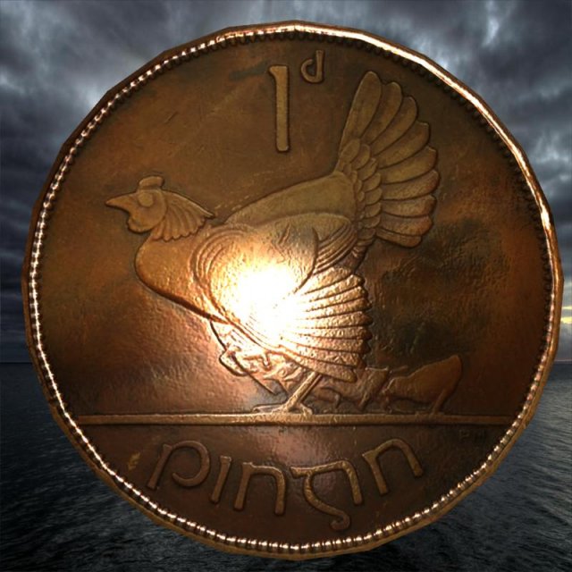 ireland penny Modelo 3D .c4d .max .obj .3ds .fbx .stl .blend 