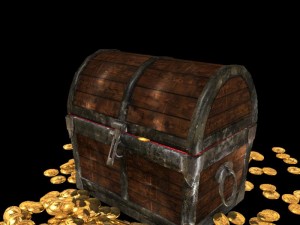 medieval treasure chest with animation Modelo 3D