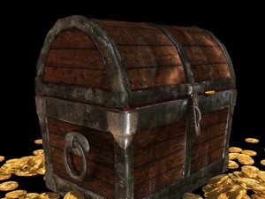 medieval treasure chest with animation Modelo 3D