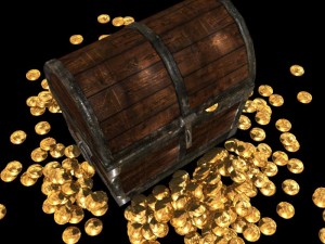 medieval treasure chest with animation Modelo 3D