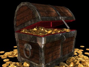 medieval treasure chest with animation Modelo 3D