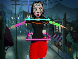 cartoon girl-day of the dead Modelo 3D
