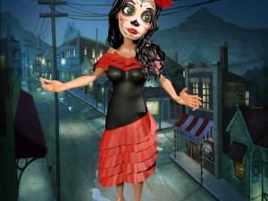 cartoon girl-day of the dead Modelo 3D