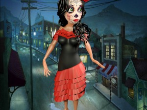 cartoon girl-day of the dead Modelo 3D