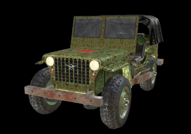 russian military jeep Modelo 3D .c4d .max .obj .3ds .fbx .stl .blend 