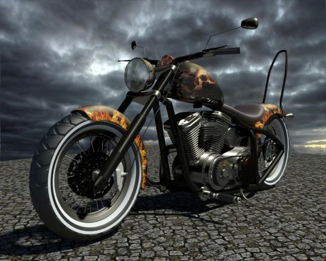 chopper motor 3D Model .c4d .max .obj .3ds .fbx .stl .blend 