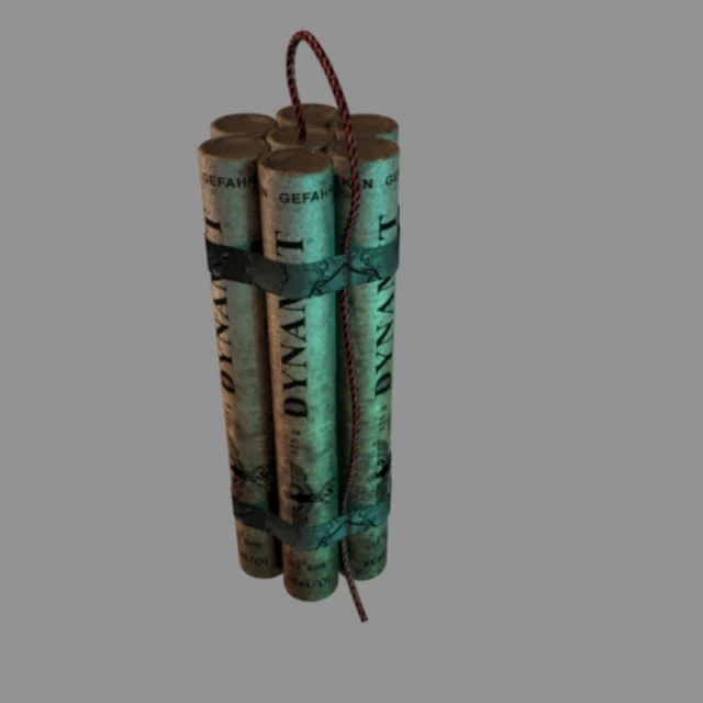 dynamite wwii 3D Model .c4d .max .obj .3ds .fbx .stl .blend 