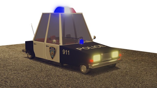 police car Model 3D .c4d .max .obj .3ds .fbx .stl .blend 