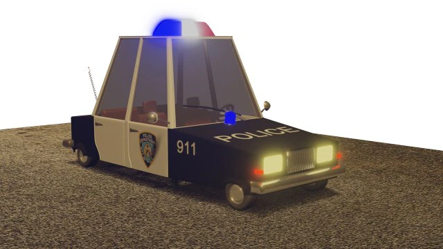 police car 3D Model .c4d .max .obj .3ds .fbx .stl .blend