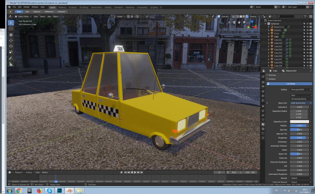 taxi car 3D Model .c4d .max .obj .3ds .fbx .stl .blend 