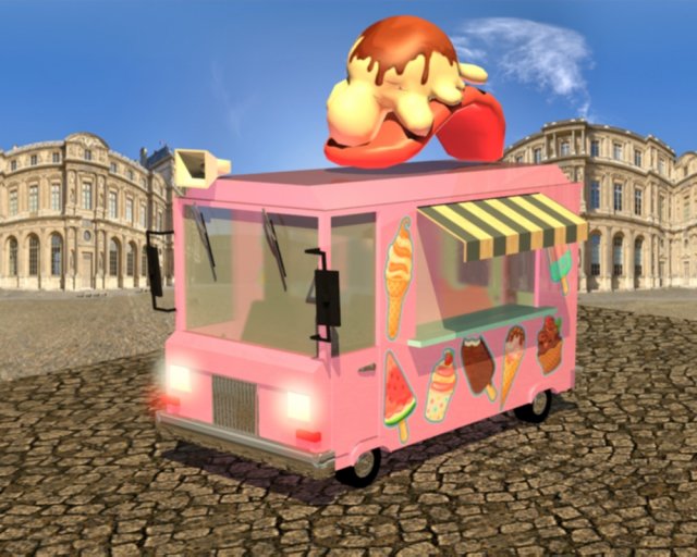 ice cream car Model 3D .c4d .max .obj .3ds .fbx .stl .blend 