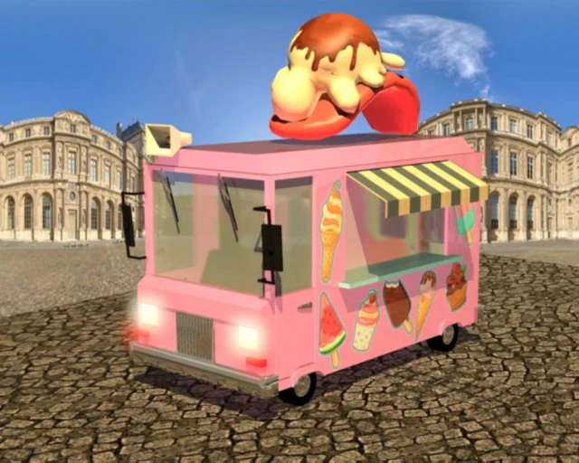 ice cream car 3D Model .c4d .max .obj .3ds .fbx .stl .blend