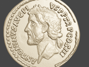 antoninus pius aureus rome au50-53 gold ric108c 3D Baskı Modeli