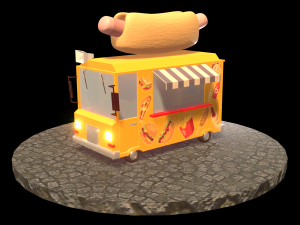 hot dog car 3D Model
