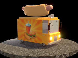 hot dog car 3D Model